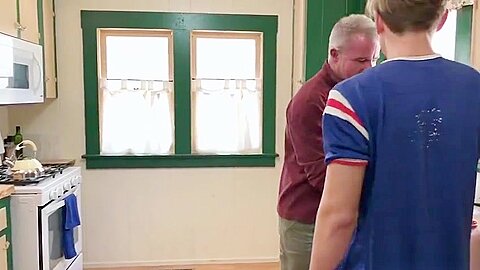 Cute twink visits stepgrandpas big cock for a sleepover