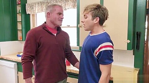Cute twink visits stepgrandpas big cock for a sleepover