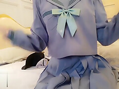 Cute College Slut With New Tight Dress Solo Her Wet Pussy In Her Bedroom 校服诱惑