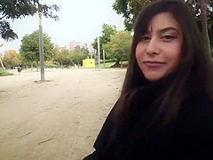 Cutie anal banged from behind outdoor