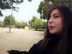 Cutie anal banged from behind outdoor