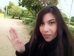 Cutie anal banged from behind outdoor