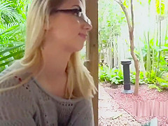 Cutie in glasses picked up in public
