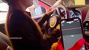 Dani Ortiz Drives His Car While His Vagina Vibrates Inedito With Tetas Grandes