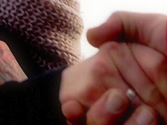 Dark Haired German Beauty With Small Tits Stuffing A Cucumber In Her Muff