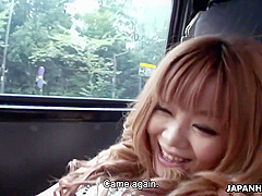 Delicious Japanese Gal Masturbating In A Car