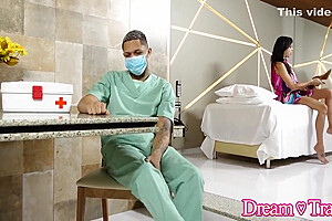 Doctor Gives Tranny A Handjob While Fingering Her Ass With Rafaella Ferraz