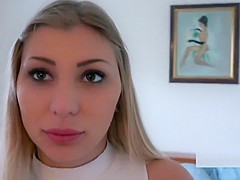 Dude pays and bangs hot amateur blonde pov
