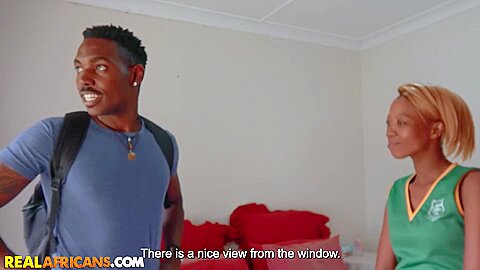 Ebony Cheerleader Sucks Her Cousins Big Black Cock