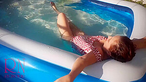Elegant And Flexible Babe Swimming Underwater In The Outdoor Swimming Pool  Swimmingsuite