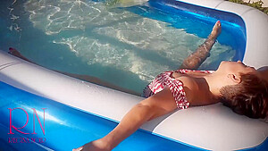 Elegant And Flexible Babe Swimming Underwater In The Outdoor Swimming Pool  Swimmingsuite