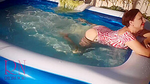 Elegant And Flexible Babe Swimming Underwater In The Outdoor Swimming Pool  Swimmingsuite