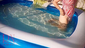 Elegant And Flexible Babe Swimming Underwater In The Outdoor Swimming Pool  Swimmingsuite