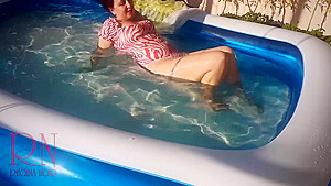 Elegant And Flexible Babe Swimming Underwater In The Outdoor Swimming Pool  Swimmingsuite