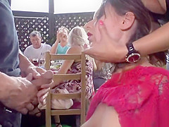 Euro babe fuck in restaurant