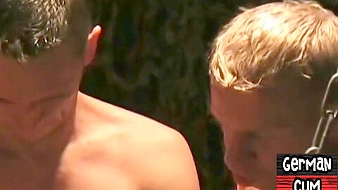 Euro studs getting bjs and drilling bottom in gangbang