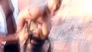Exotic african sex slave in bondage has to suck her owners dick very gently