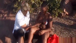 Exotic african sex slave in bondage has to suck her owners dick very gently