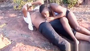 Exotic african sex slave in bondage has to suck her owners dick very gently