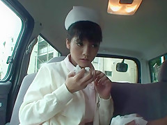 Fabulous Japanese girl Rei Mizuna in Incredible car, nurse JAV scene