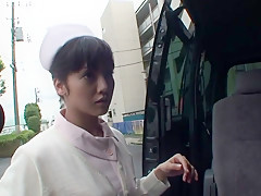 Fabulous Japanese girl Rei Mizuna in Incredible car, nurse JAV scene