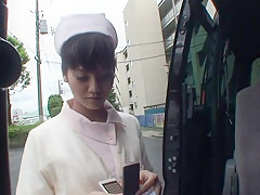 Fabulous Japanese girl Rei Mizuna in Incredible car, nurse JAV scene