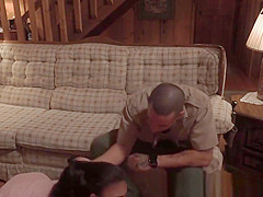 Facialized beauty bound and pounded hard
