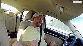 First Hands On The Steering Wheel Then Mouth On The Cock