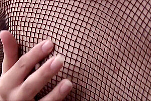 Fishnet Lingerie Tranny Jerks Off