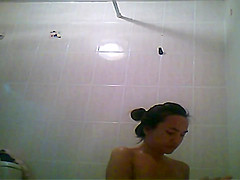 Flat tits asian naked in the shower