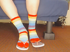 Fluffy Fuzzy Socks Flip Flops Shoeplay