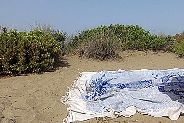 French Brunette Milf Masturbating And Squirting Sex On The Beach!