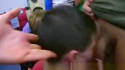 Freshmen suck dick at hazing party
