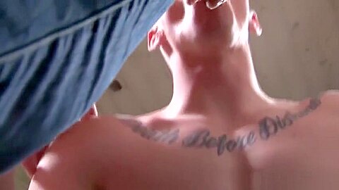GI army hunk gets facial after sucking