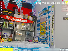 German Slut Celebrating The Oktoberfest With Her Fans Naked And Playing Hot Games In Stream