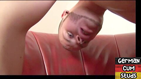 German jock doggystyled by unsaddled bf after blowjob