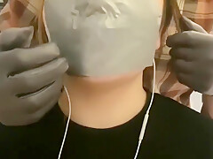 Girl Duct Tape Gagged
