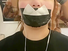Girl Duct Tape Gagged