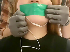 Girl Duct Tape Gagged