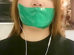 Girl Duct Tape Gagged