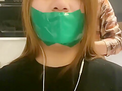 Girl Duct Tape Gagged