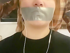 Girl Duct Tape Gagged