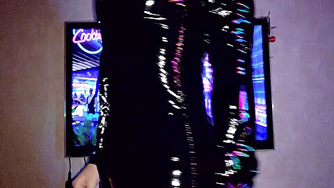 Girl In Tight Vinyl Catsuit Loves Dick And Cum