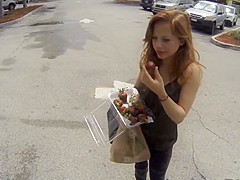 Glam amateur tugging and sucking pov dick