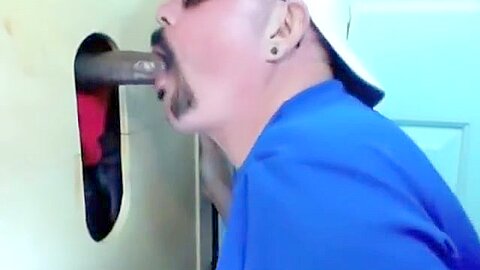 Gloryhole Lunch Time Feeding By 2 Guys