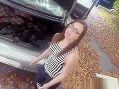 Gorgeous pawning teen 18+ enjoys riding fat cock