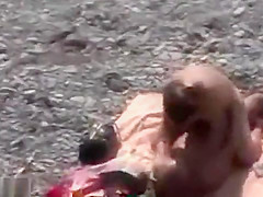Guy Wanking And Fuck Redhead Girl On A Public Beach