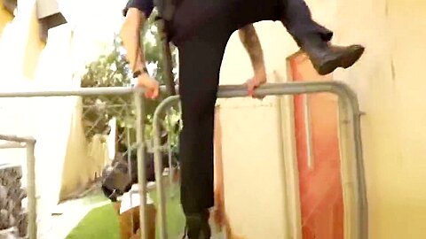 HORNY thug BOTTOMING for TWO bigdicked officers