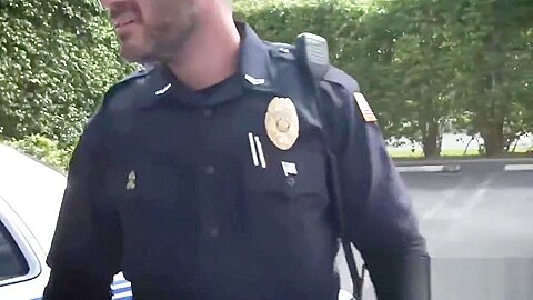 HORNY thug BOTTOMING for TWO bigdicked officers