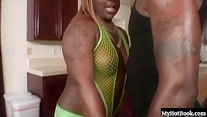 Hard Kitchen Sex With Chubby Ebony Bitch